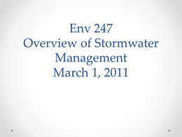 Env 247 2011 Overview of Stormwater Management March 1, 2011