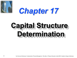 Chapter 17 -- Capital Structure Determination