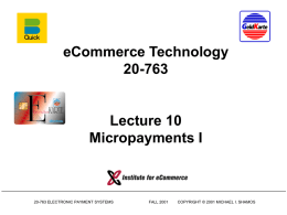 Electronic Payment Systems - Carnegie Mellon University