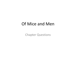 Of Mice and Men - South Johnston High School