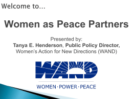 Women as Agents of Peace: SCR1325, the U.S. National
