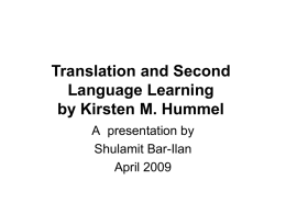Lexical Transfer in L3 Production/Hakan Ringbom