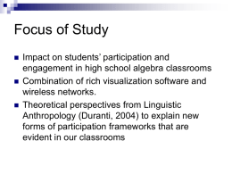 Patterns of Participation in Networked Classrooms