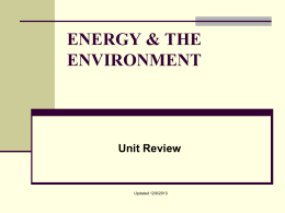 ENERGY & THE ENVIRONMENT