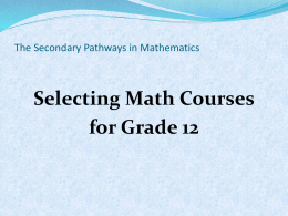 Secondary Math Pathways
