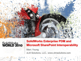 SolidWorks Enterprise PDM and Microsoft SharePoint
