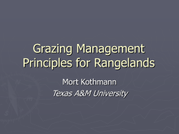 Grazing Management Concepts for Rangelands
