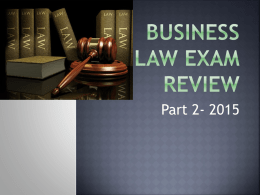 BUSINESS LAW EXAM REVIEW - Frontier Central School District