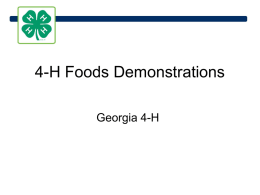 Produced in NYS Silent Cooking Demonstration - Georgia 4-H