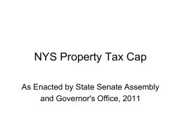 NYS Property Tax Cap Legislation of 2011