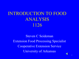 INTRODUCTION TO FOOD ANALYSIS 1126