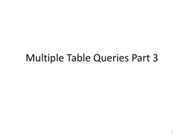 Multiple Table Queries Part 2 - Fox Valley Technical College
