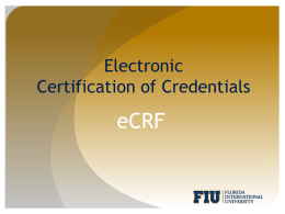 Electronic Certification of Credentials