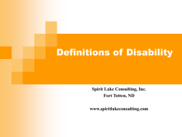 Disability Definitions - Spirit Lake Consulting