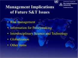 Global S&T Risk Management