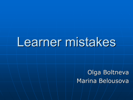 Learner mistakes