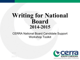 Writing For NB Certification PowerPoint