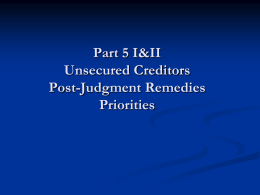 Part 5.I & II - Unsecured Creditors Post
