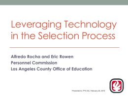 Leveraging Technology in the Selection Process