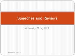 Speeches and Reviews - English teaching resources