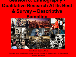Ethnography: Qualitative Research at its Best