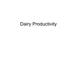 Dairy Productivity - University of British Columbia