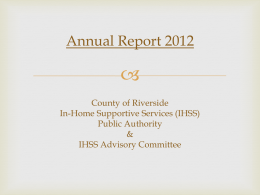 Annual Report 2012 County of Riverside In