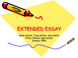 EXTENDED ESSAY - Prince Andrew High School