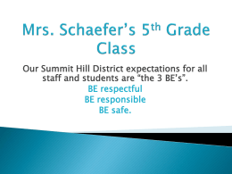 Mrs. Schaefer’s 5th Grade Class