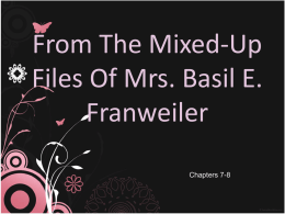 From The Mixed-Up Files Of Mrs. Basil E. Franweiler