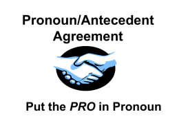 Pronoun/Antecedent Agreement - English is Amazing! Mrs