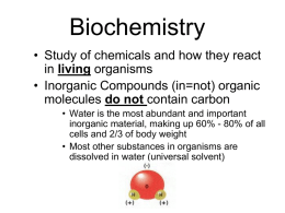 Organic Compounds - Mrs. Matisoff's Biology Page