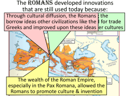 Roman Achievements - Mrs. Silverman: Social Studies