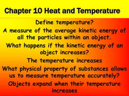Chapter 10 Heat and Temperature