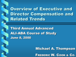 Executive and Director Compensation Update