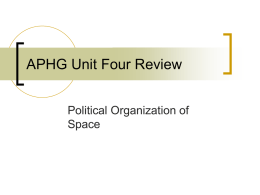 APHG Unit Four Review
