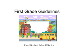 First Grade Guidelines - Pine-Richland School District