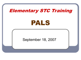 Elementary STC Training PALS