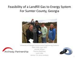 Feasible Landfill Gas to Energy Systems For Sumter County