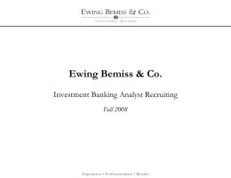 Investment Banking Careers at Ewing Monroe Bemiss & Co.