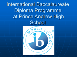 International Baccalaureate Diploma Programme at Prince