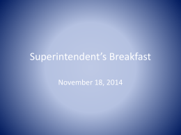 Superintendent’s Breakfast