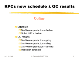 RPCs new schedule & QC results