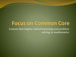Focus on Common Core
