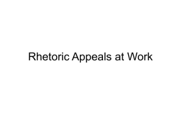 Rhetoric Appeals at Work - College of the Redwoods Home