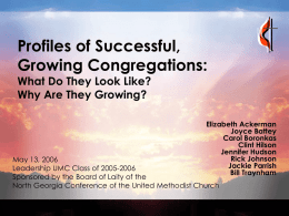 Profiles of Successful Growing Congregations: What Do They