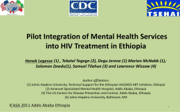 Pilot Integration of Mental Health Services into HIV