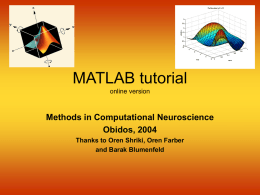MATLAB tutorial - Weizmann Institute of Science