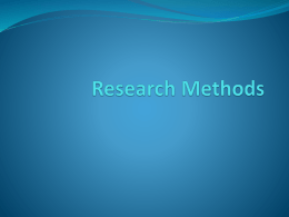 Research Methods - Glossopdale Community College