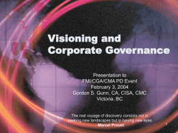 Visioning and Corporate Goverance